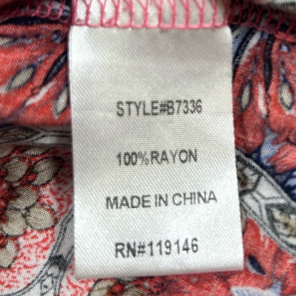 Balletcore JODIFL Red/Blue Patterned Mini Dress w/ Criss Cross Back. Size Large - Picture 5 of 9